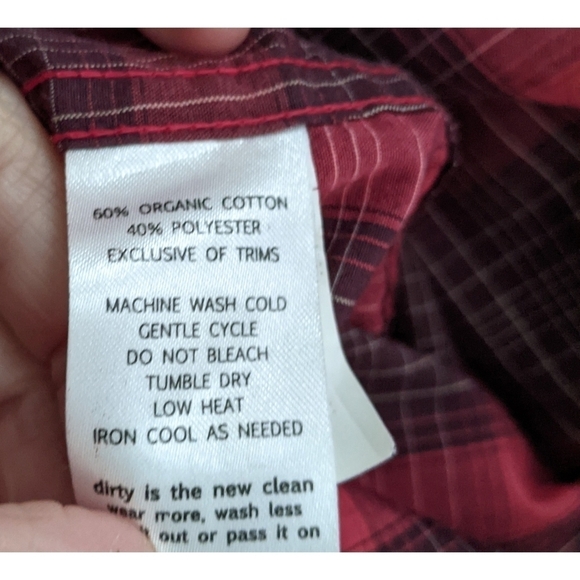 Horny Toad Red Plaid Long Sleeve Button Up Large - Picture 5 of 7